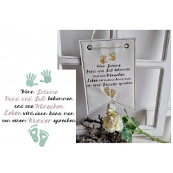 Stickdatei - Spruch Wenn Träume Hand und Fuß bekommen 